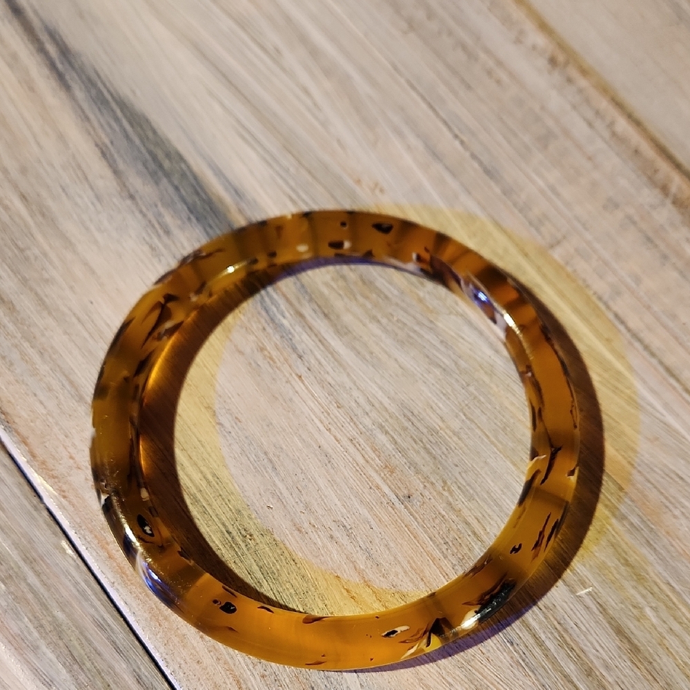 Vintage Brown Resin Tiger StyBangle Bracelet